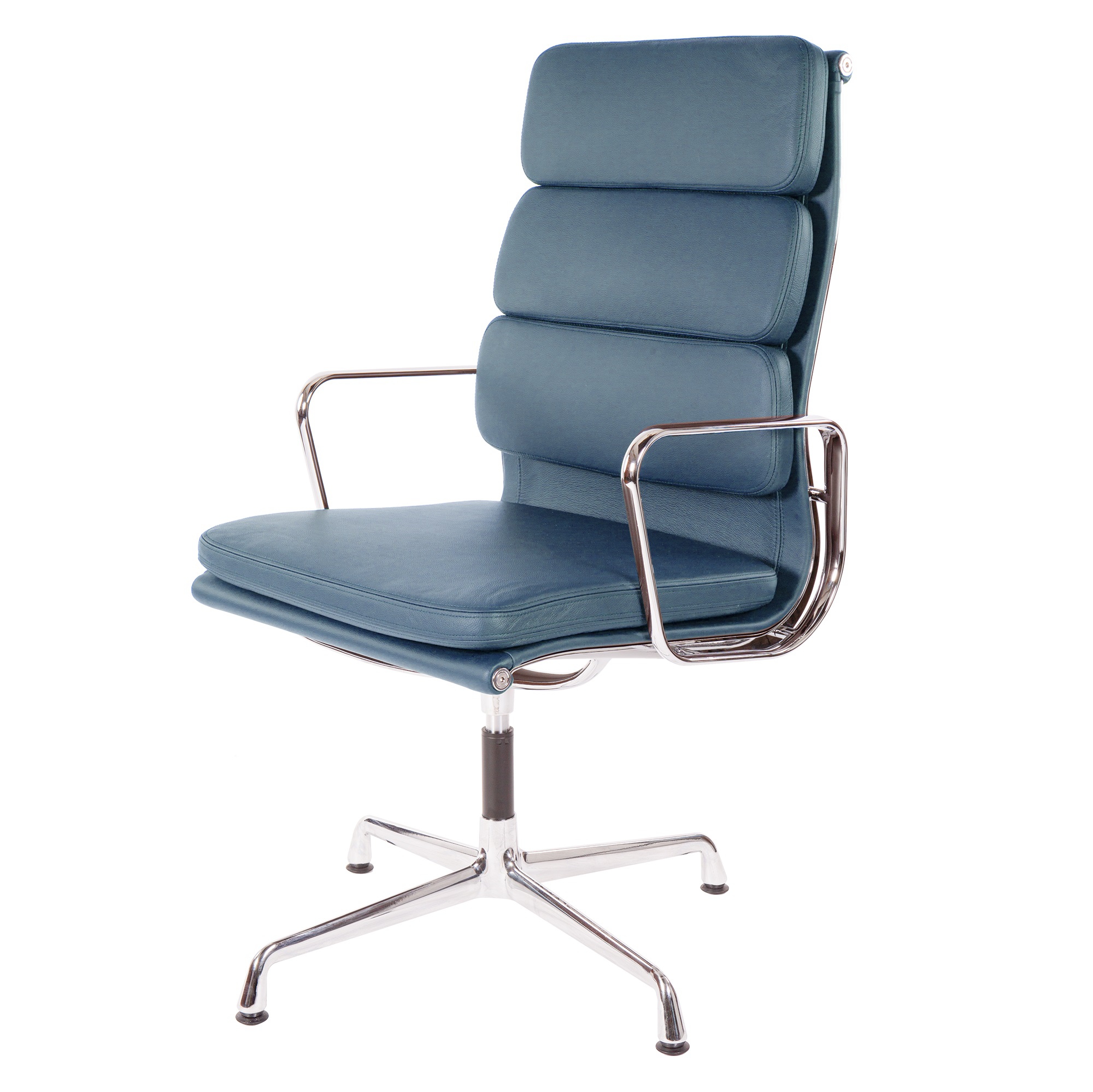 Charles Eames style, Krzeslo konferencyjne EA208 Wysoki plecach niebieski
