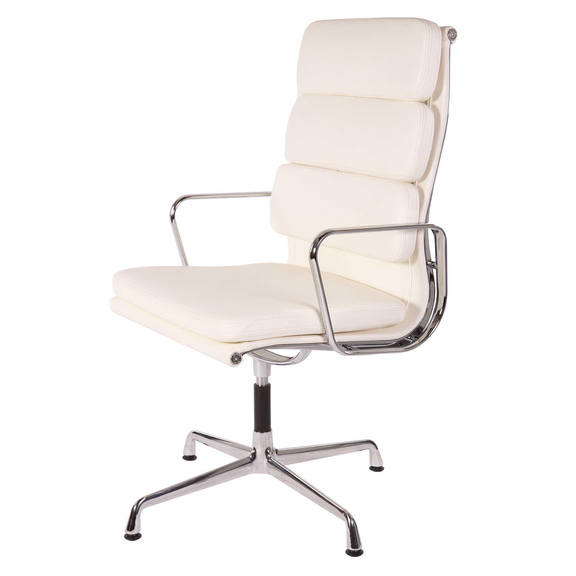 Charles Eames style, Krzeslo konferencyjne EA208 Wysoki plecach smietana