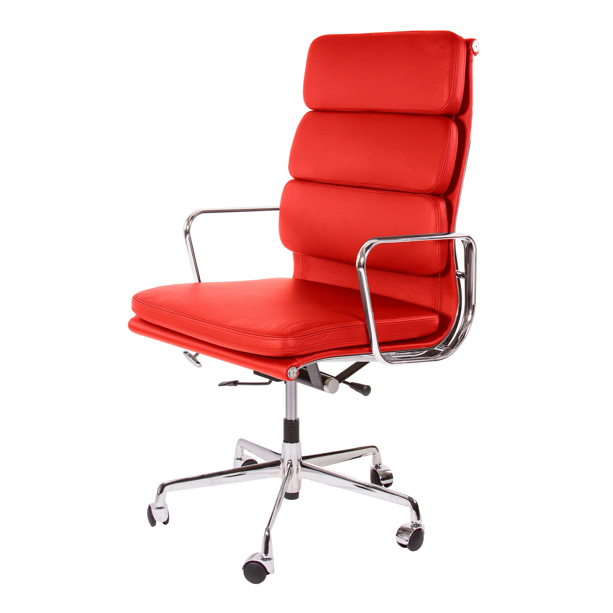 Charles Eames style, Krzeslo wykonawczy EA219 Skóra czerwony