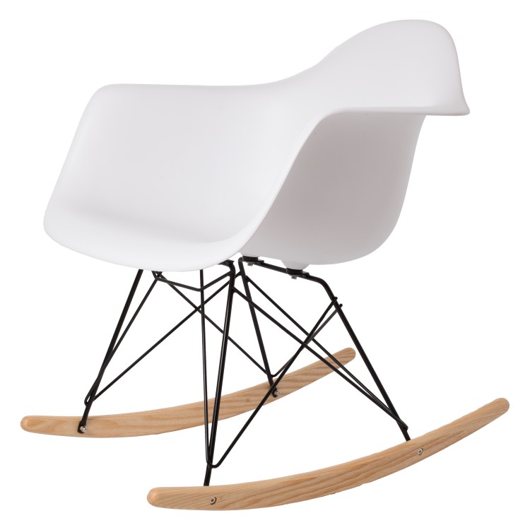 Charles Eames style, Bujane RAR Czarna rama PP bialy