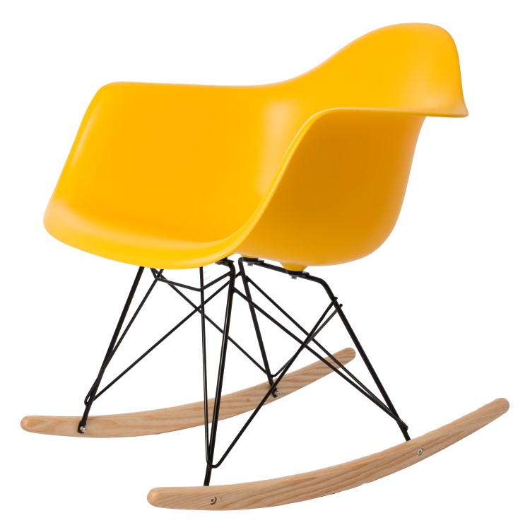 Charles Eames style, Bujane RAR Czarna rama PP zólty