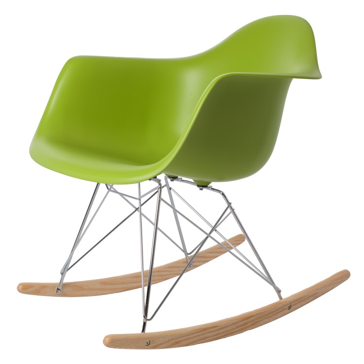 Charles Eames style, Bujane RAR Krzeslo do jazdy PP zielony