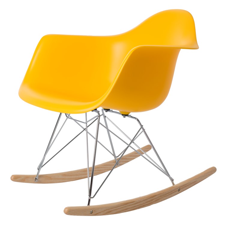Charles Eames style, Bujane RAR Krzeslo do jazdy PP zólty