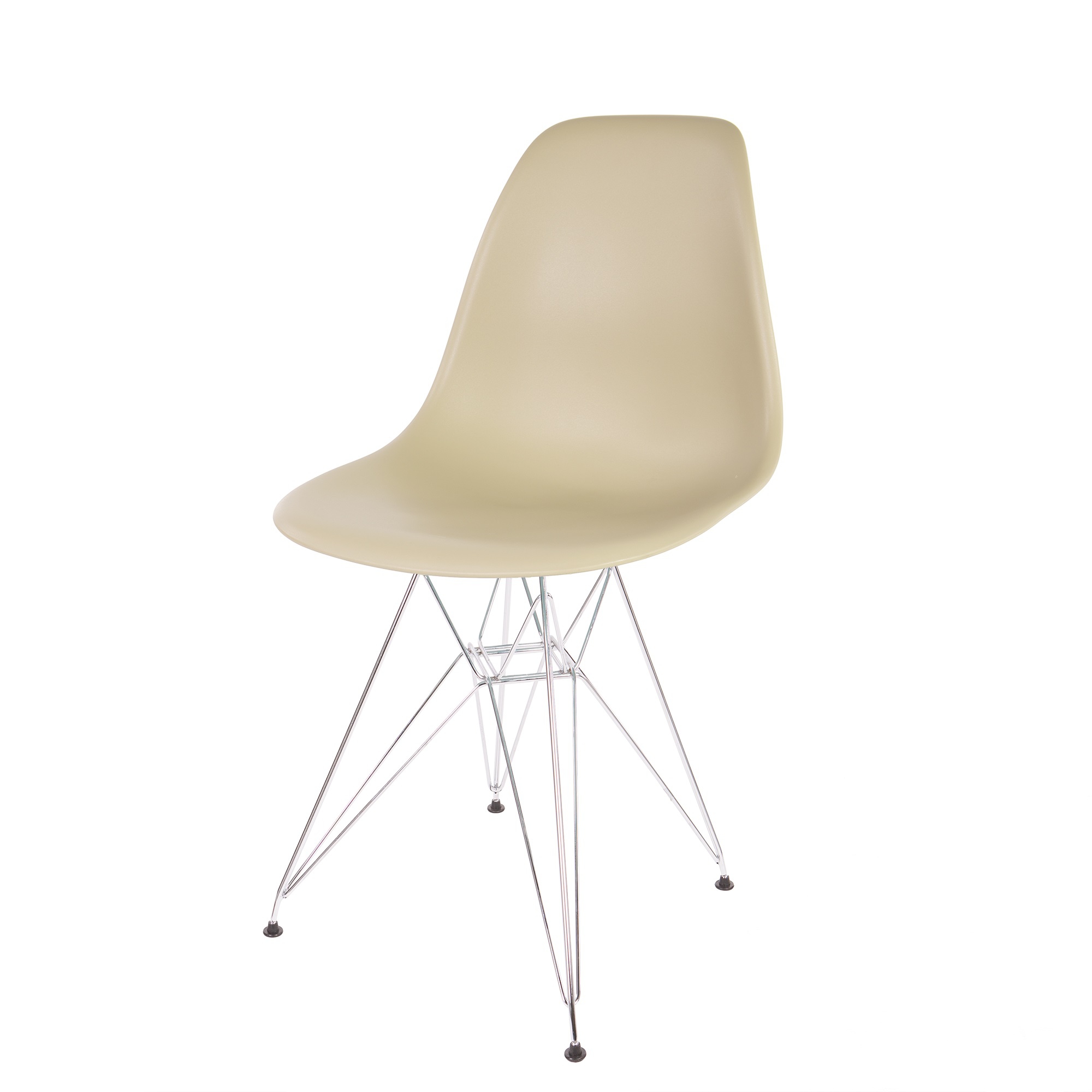 Charles Eames style, Jadalnia krzeslo DSR matowy Lekka czekolada PP
