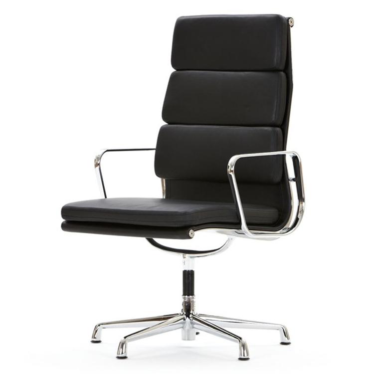 Charles Eames style, Krzeslo konferencyjne EA208 Wysoki plecach czarny