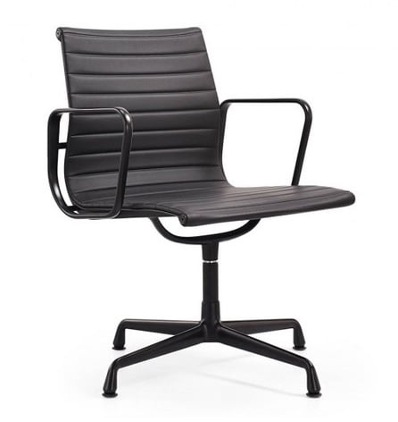 Charles Eames style, Krzesło konferencyjne EA108 Skóra czarna rama czarny