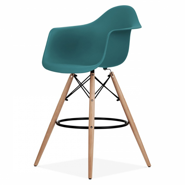 Charles Eames style, Krzeslo barowe DAW stolek PP blekitny