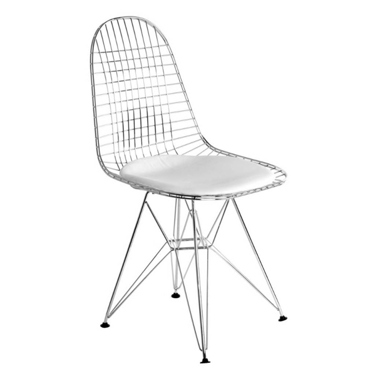 Charles Eames style, Jadalnia krzeslo DKR chrom Naucz sie kosci sloniowej
