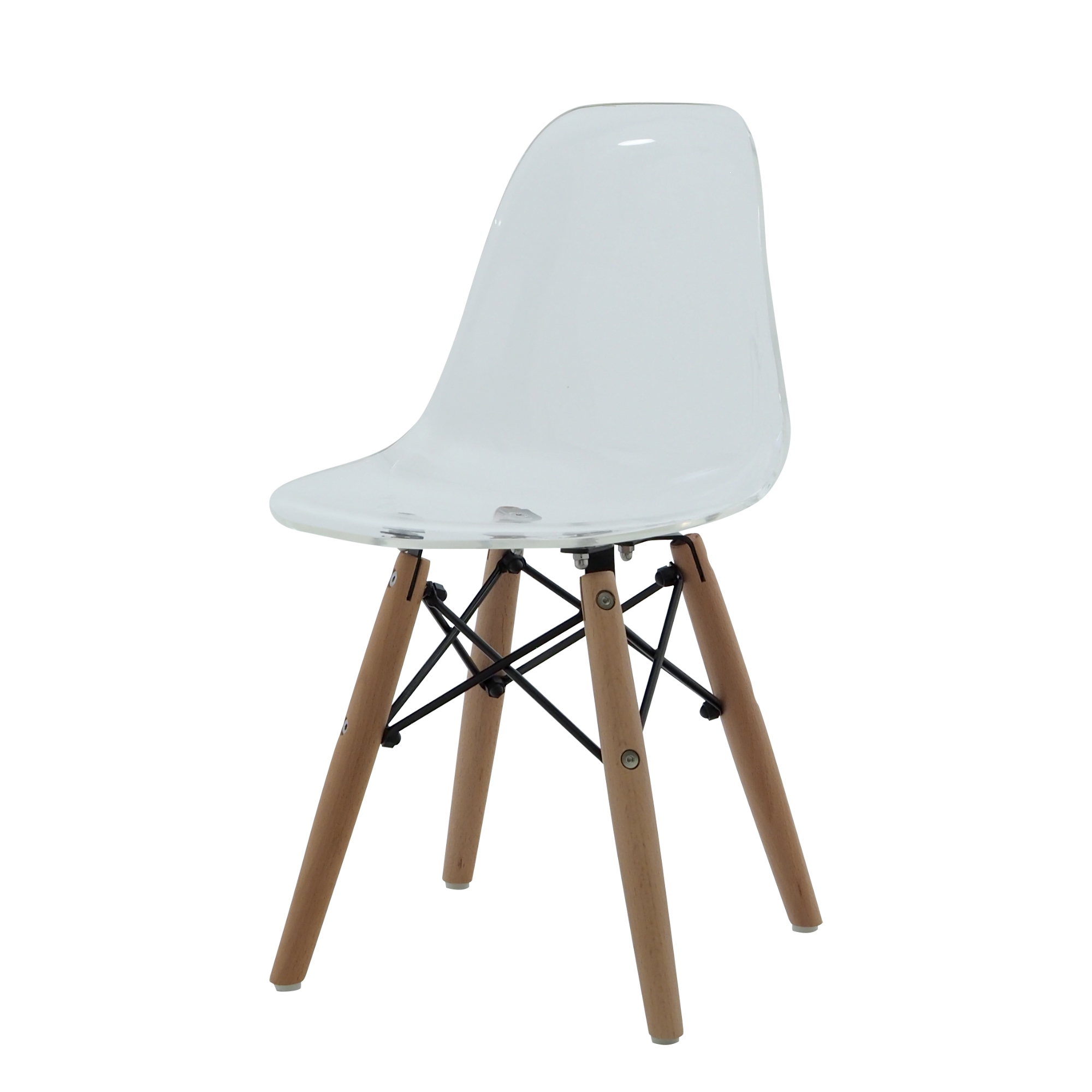 Charles Eames style, Krzeselko dla dziecka DSW Junior przezroczysty bialy