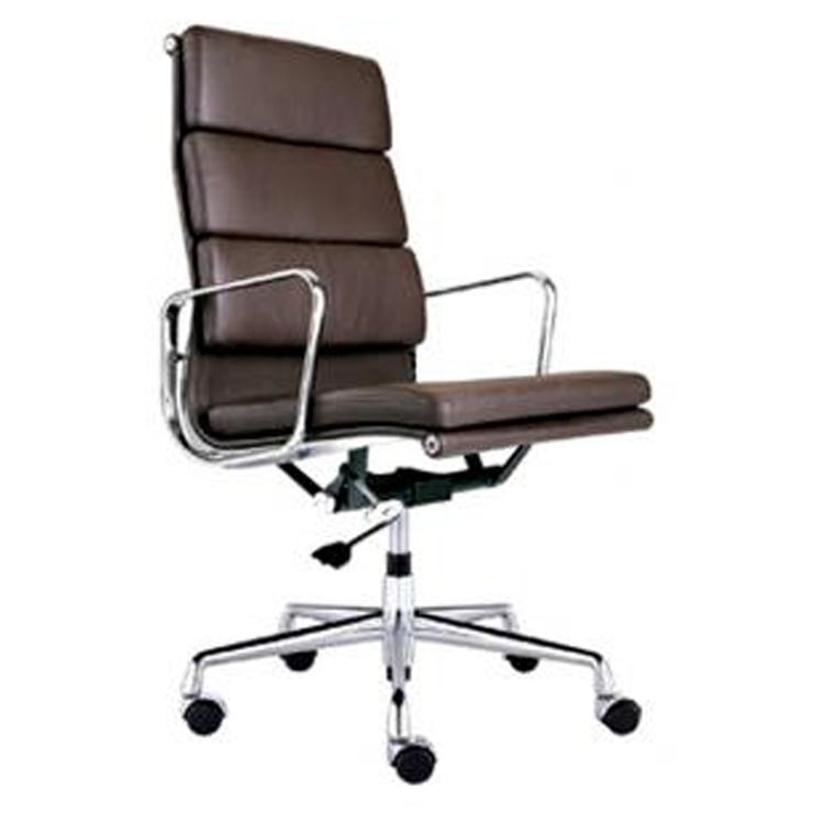 Charles Eames style, Krzeslo wykonawczy EA219 Skóra brazowy