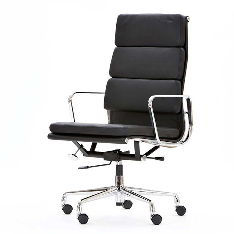 Charles Eames style, Krzeslo wykonawczy EA219 Skóra czarny