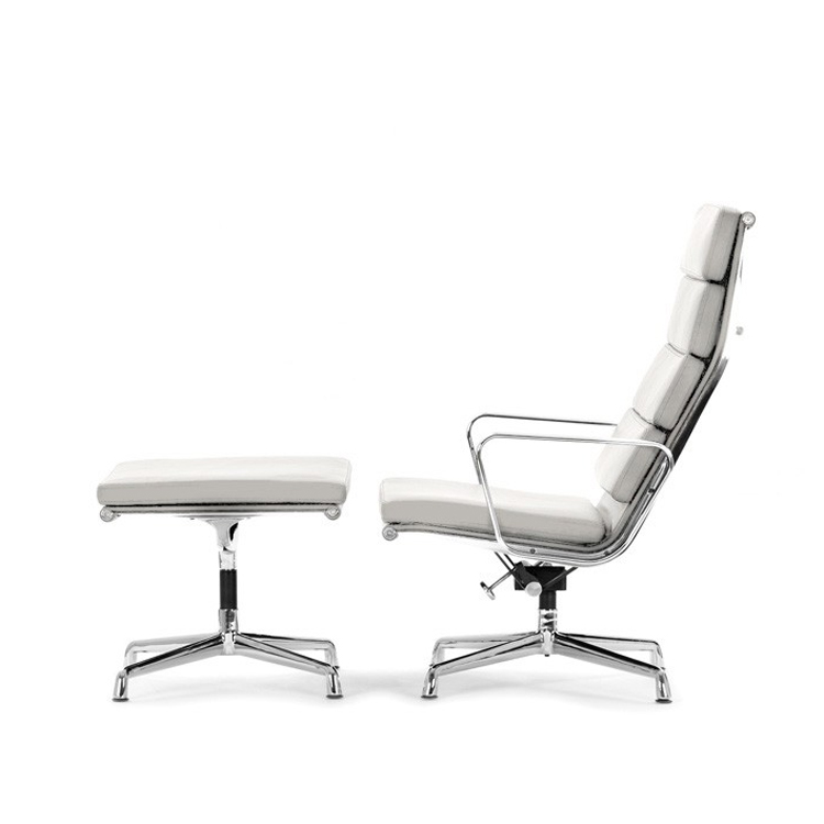 Charles Eames style, Lounge krzeslo EA222 bialy
