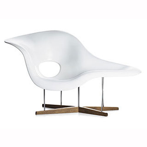 Charles Eames style, Lounge krzeslo Krzeslo La Chaise bialy