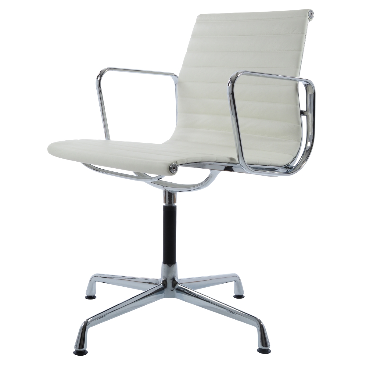 Charles Eames style, Krzeslo konferencyjne EA108 Skóra smietana