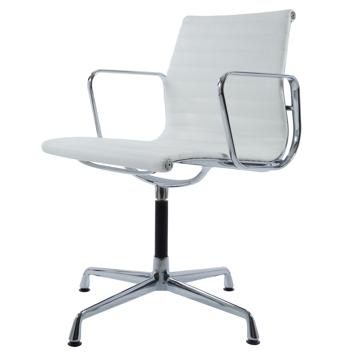 Charles Eames style, Krzeslo konferencyjne EA108 Skóra bialy
