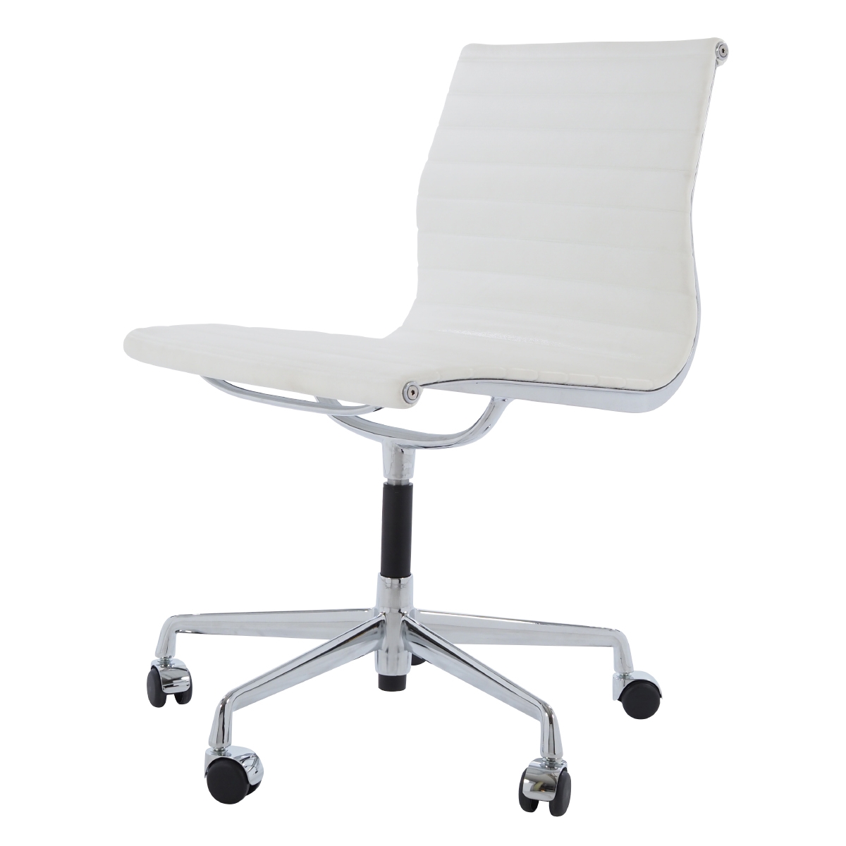 Charles Eames style, Krzeslo konferencyjne EA105 Skóra bialy
