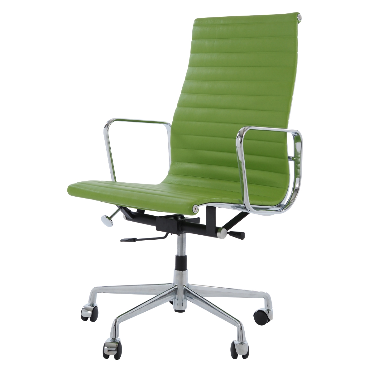 Charles Eames style, Krzeslo biurowe EA119 Skóra zielony