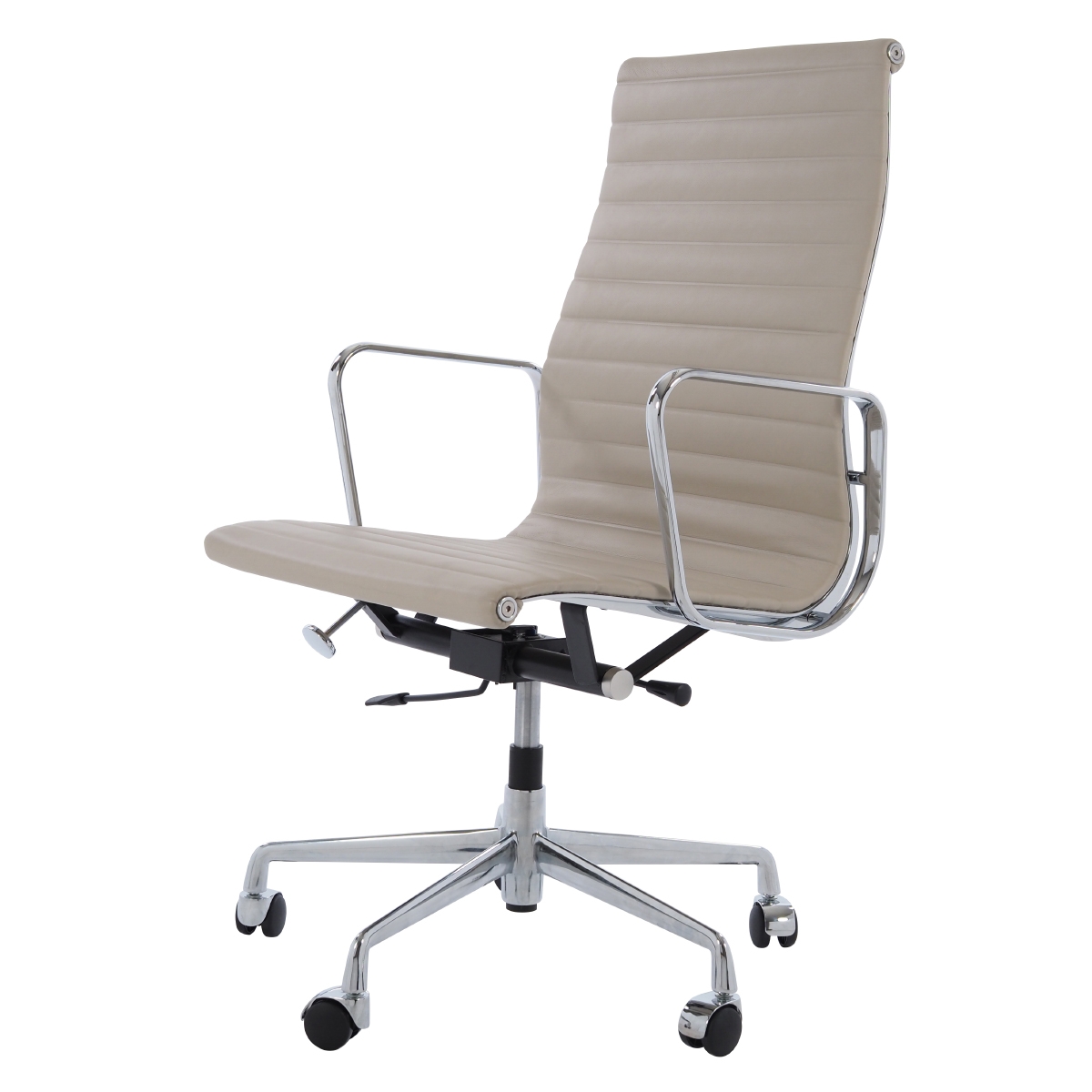 Charles Eames style, Krzeslo biurowe EA119 Skóra szary