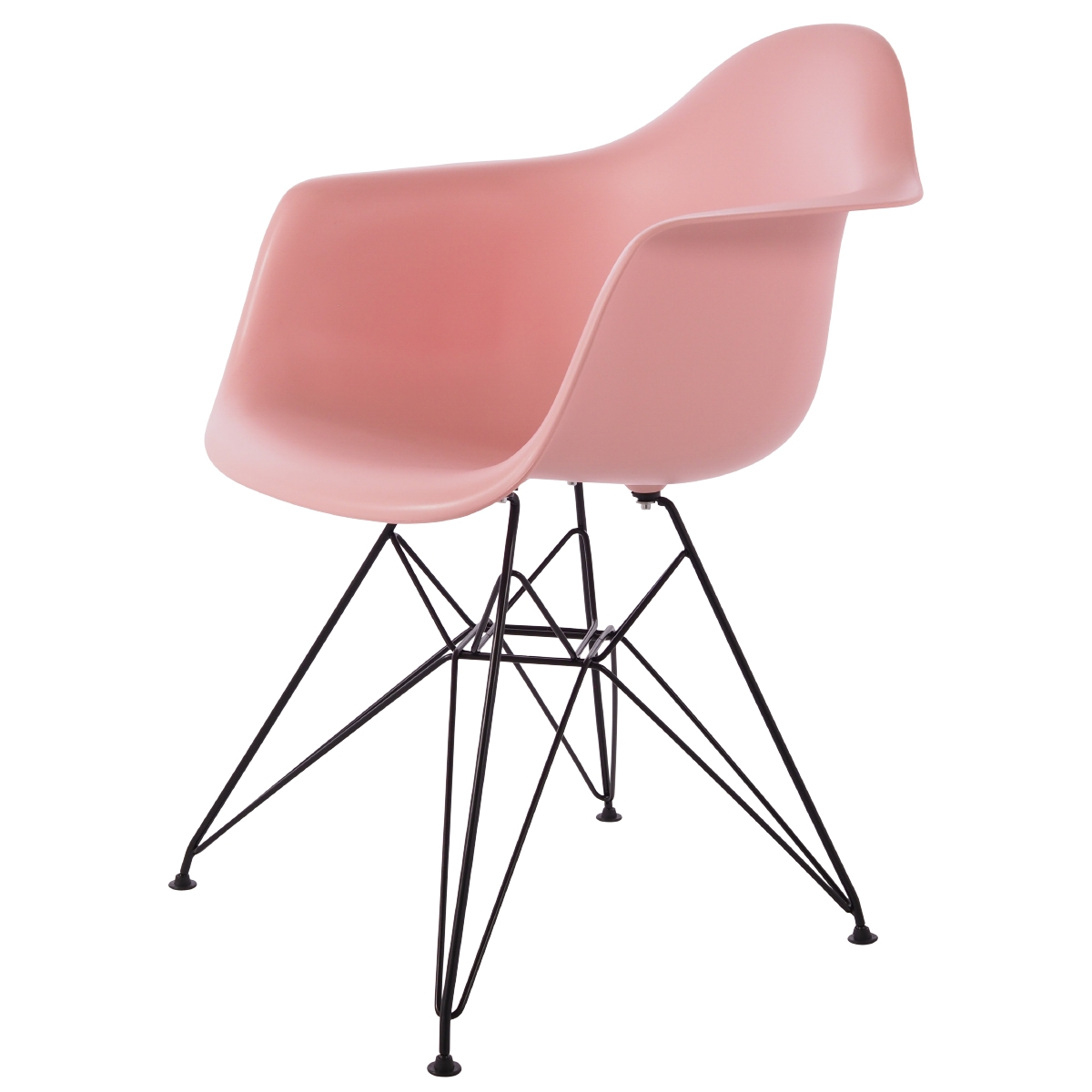 Charles Eames style, Jadalnia krzeslo DAR Czarna rama PP baby pink