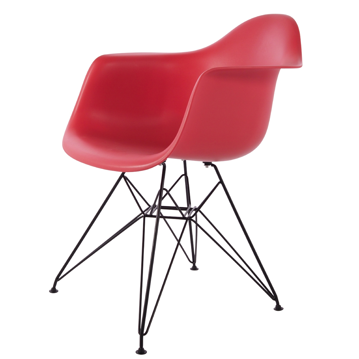 Charles Eames style, Jadalnia krzeslo DAR Czarna rama PP koralowy rózowy