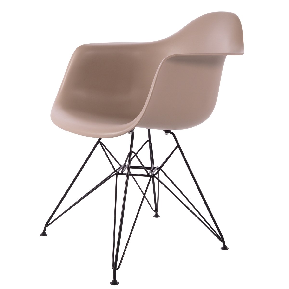 Charles Eames style, Jadalnia krzeslo DAR Czarna rama Lekka czekolada PP