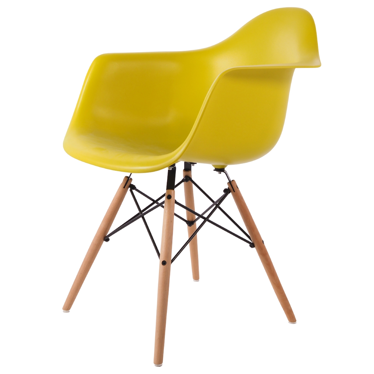 Charles Eames style, Jadalnia krzeslo DAW matowy Musztarda PP