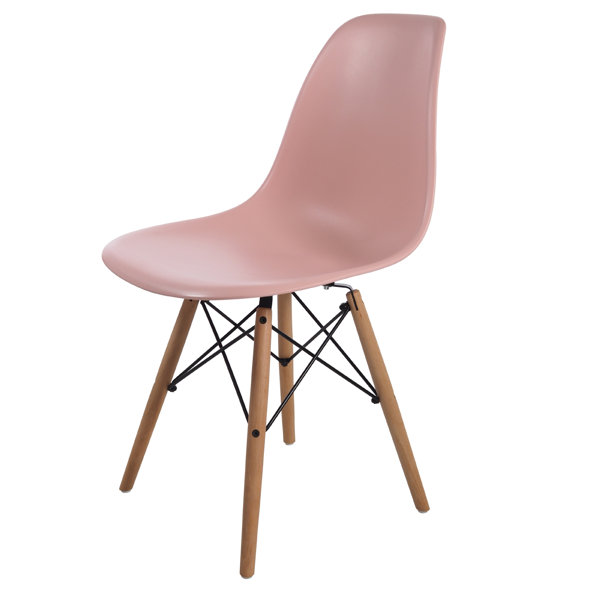 Charles Eames style, Jadalnia krzeslo DSW matowy PP baby pink