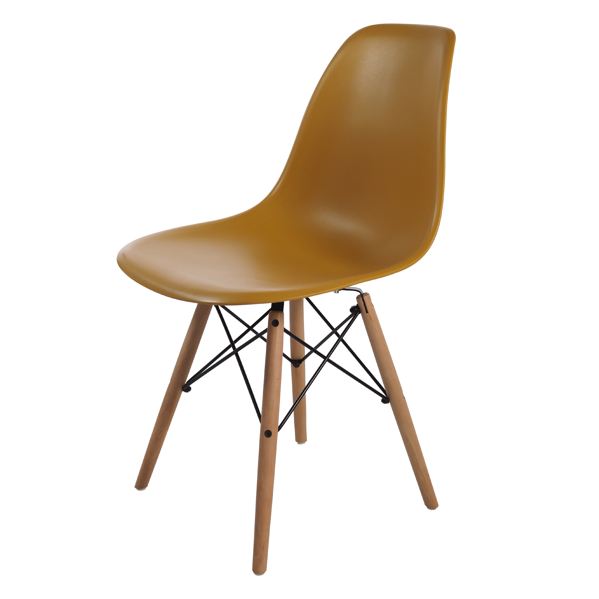 Charles Eames style, Jadalnia krzeslo DSW matowy PP imbir