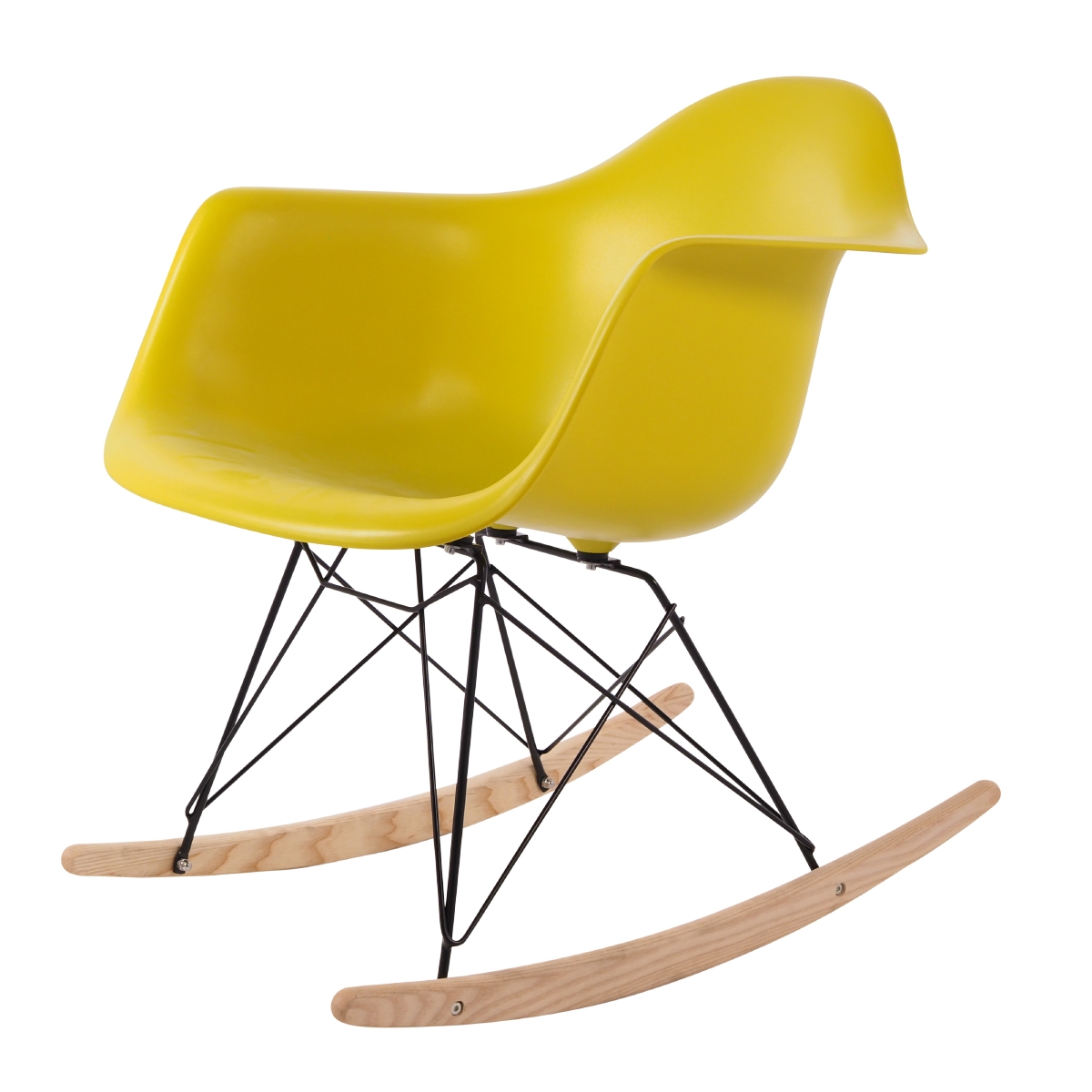 Charles Eames style, Bujane RAR Czarna rama Musztarda PP