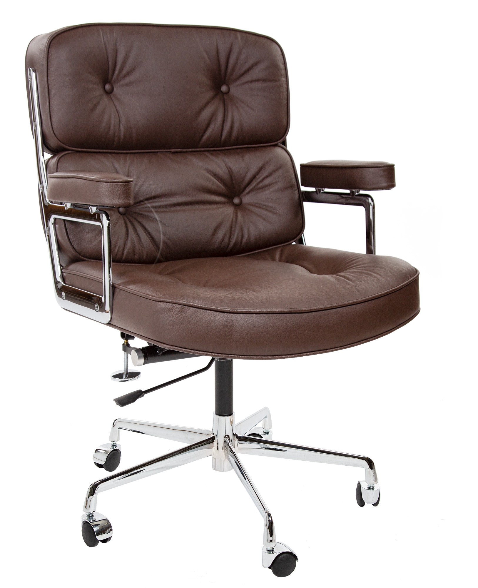 Charles Eames style, Krzeslo biurowe ES104 brazowy