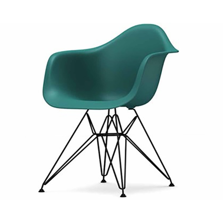 Charles Eames style, Jadalnia krzeslo DAR Czarna rama PP blekitny